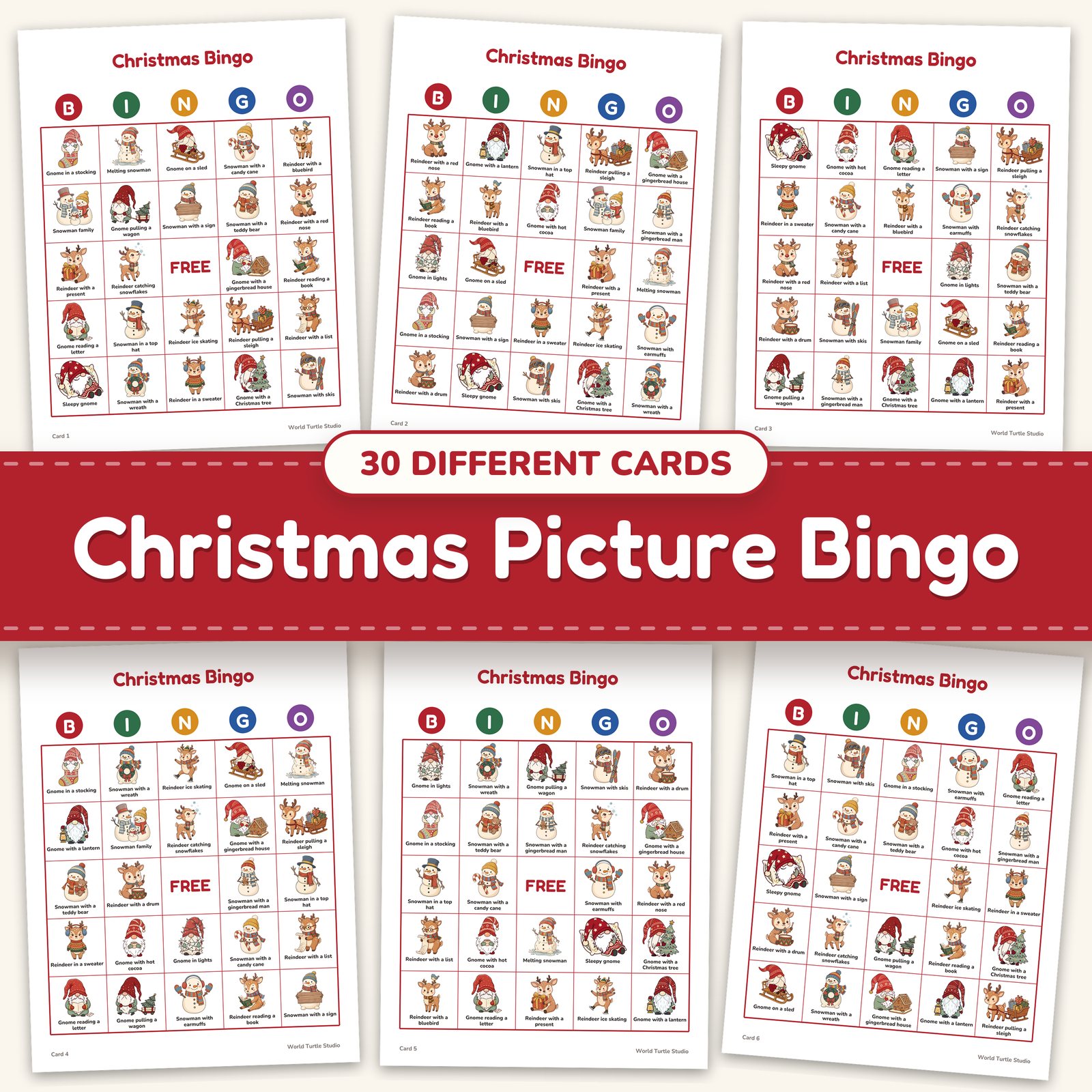 Christmas Picture Bingo printable game