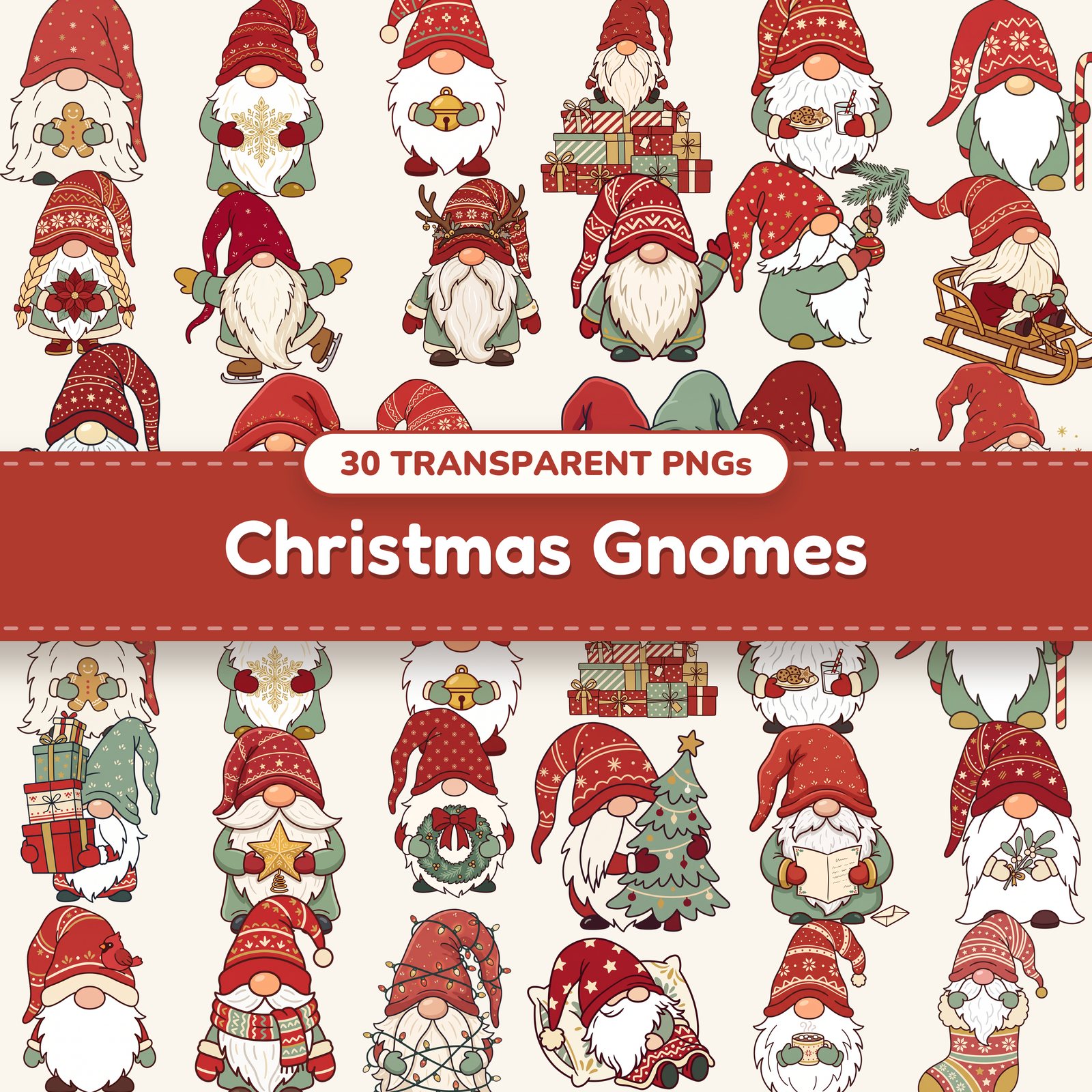 Christmas Gnomes clipart bundle