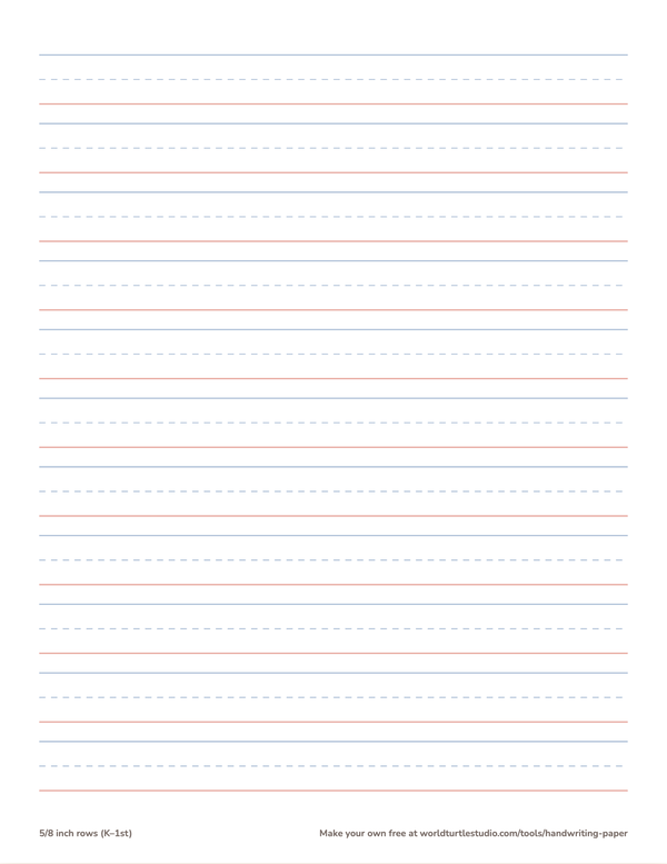 A printable page of handwriting paper